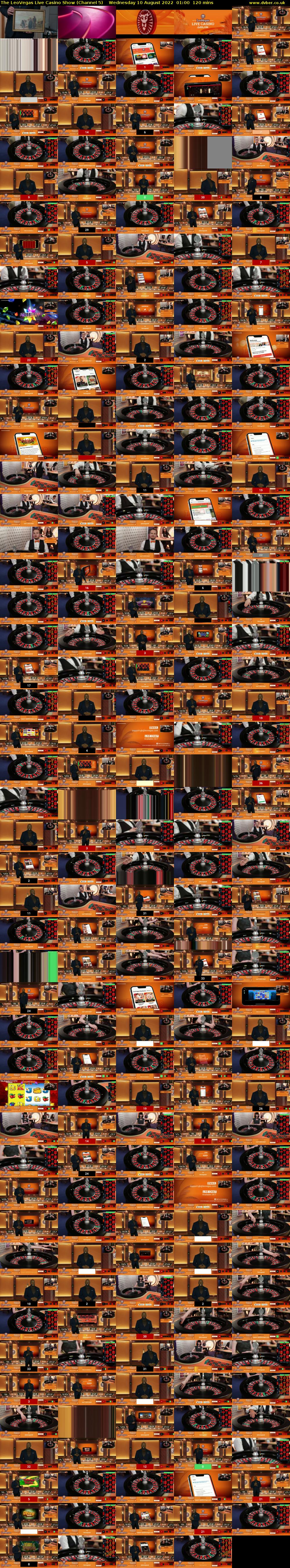 The LeoVegas Live Casino Show (Channel 5) Wednesday 10 August 2022 01:00 - 03:00