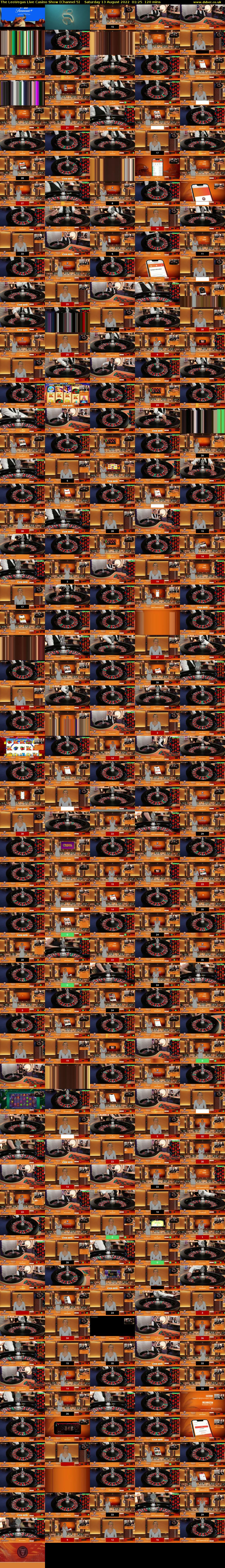 The LeoVegas Live Casino Show (Channel 5) Saturday 13 August 2022 01:25 - 03:25