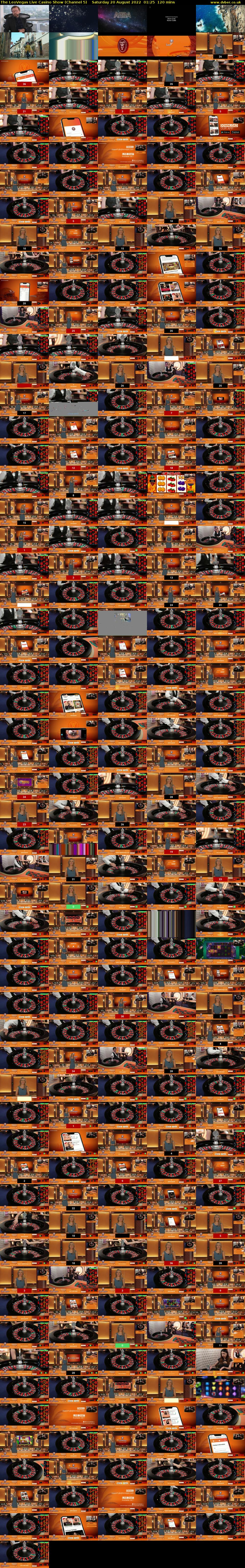 The LeoVegas Live Casino Show (Channel 5) Saturday 20 August 2022 01:25 - 03:25