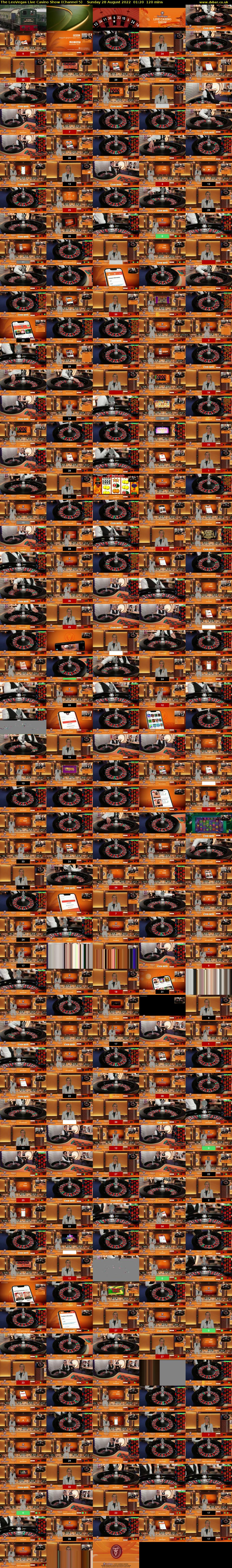 The LeoVegas Live Casino Show (Channel 5) Sunday 28 August 2022 01:20 - 03:20