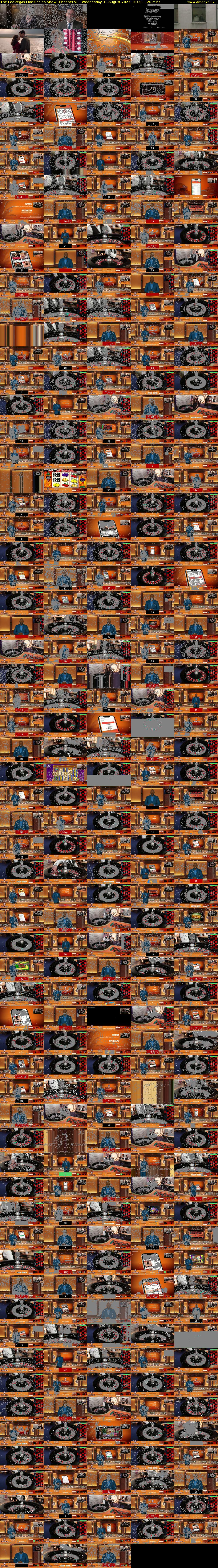 The LeoVegas Live Casino Show (Channel 5) Wednesday 31 August 2022 01:20 - 03:20