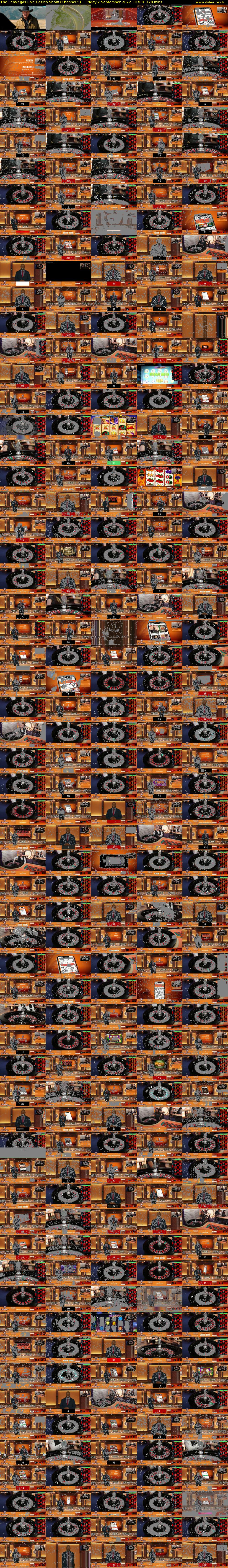 The LeoVegas Live Casino Show (Channel 5) Friday 2 September 2022 01:00 - 03:00