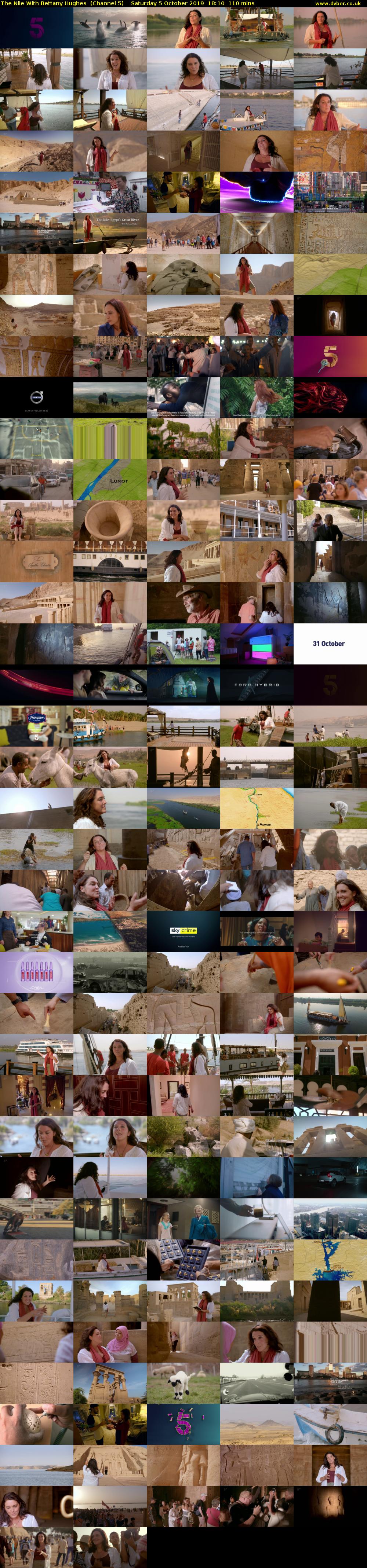 The Nile With Bettany Hughes  (Channel 5) Saturday 5 October 2019 18:10 - 20:00