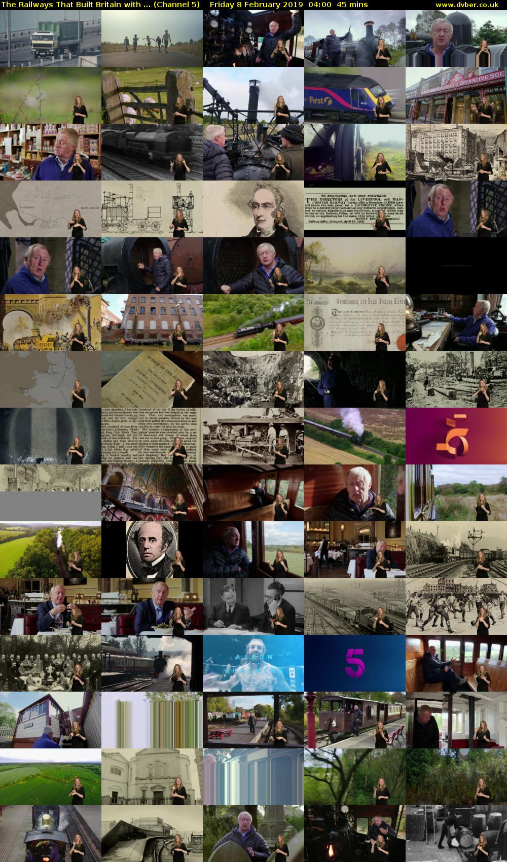 The Railways That Built Britain with ... (Channel 5) Friday 8 February 2019 04:00 - 04:45