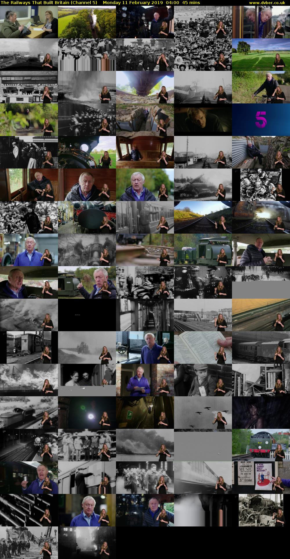 The Railways That Built Britain (Channel 5) Monday 11 February 2019 04:00 - 04:45
