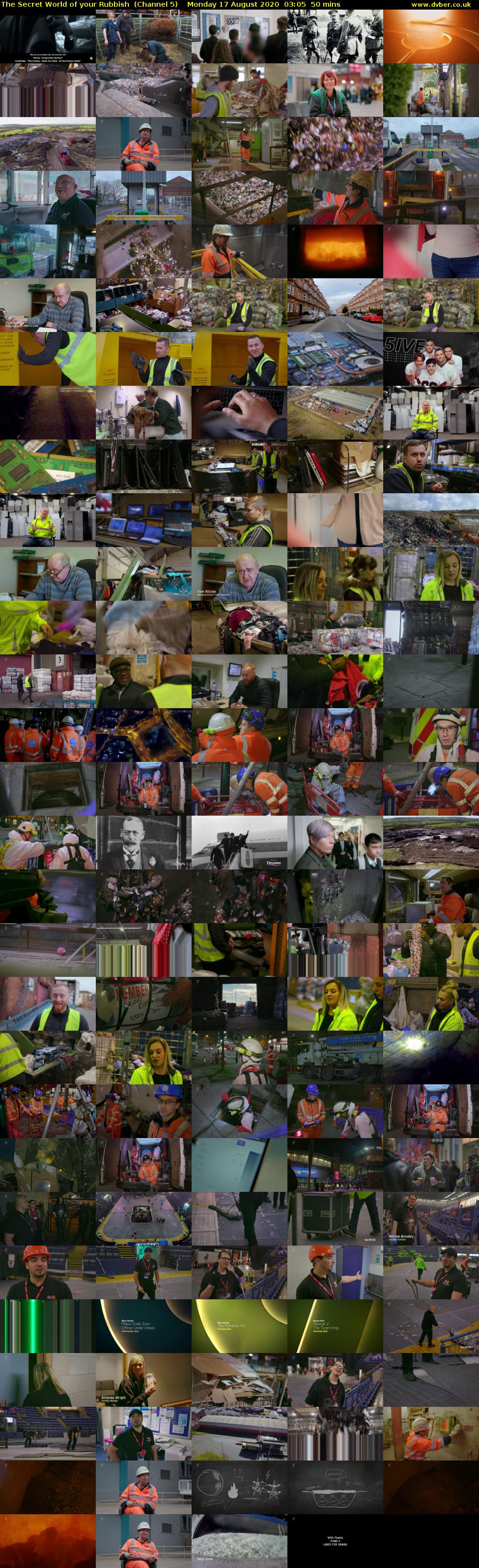 The Secret World of your Rubbish  (Channel 5) Monday 17 August 2020 03:05 - 03:55
