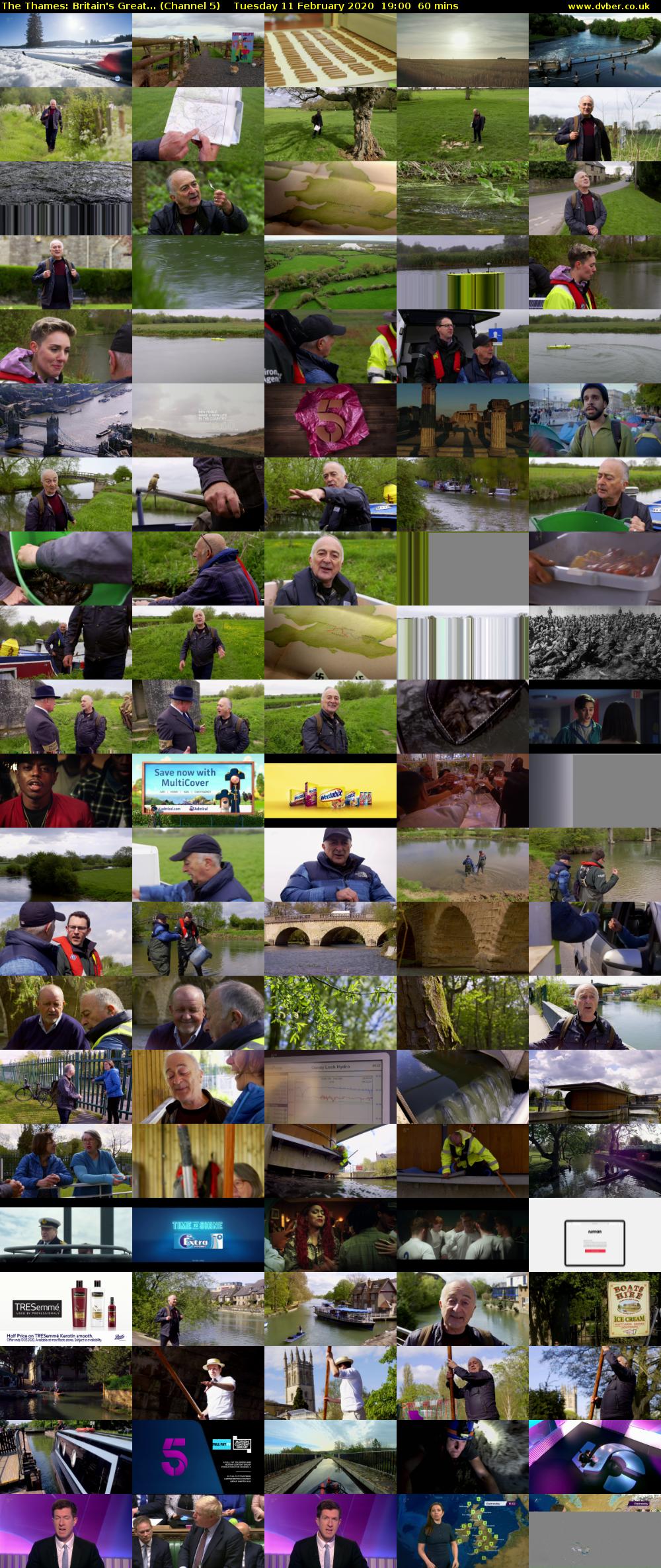 The Thames: Britain's Great... (Channel 5) Tuesday 11 February 2020 19:00 - 20:00