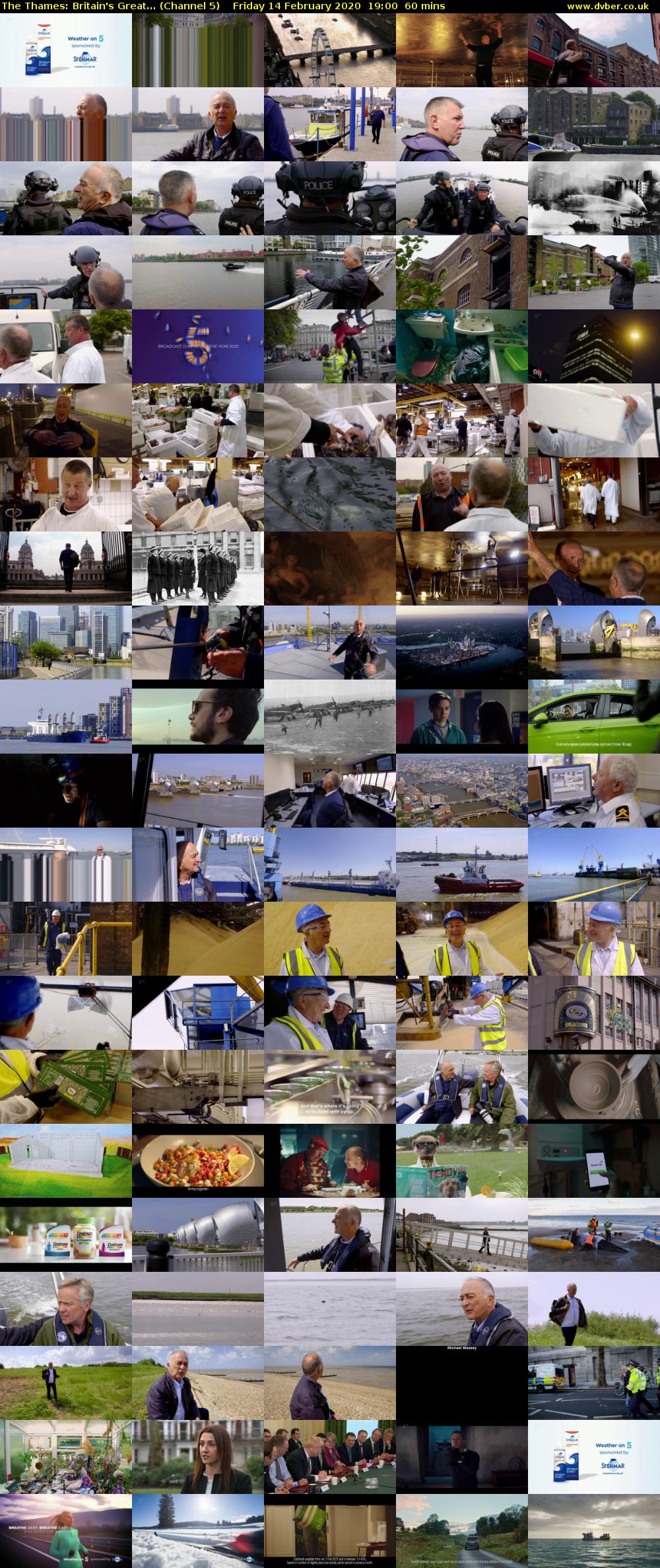 The Thames: Britain's Great... (Channel 5) Friday 14 February 2020 19:00 - 20:00