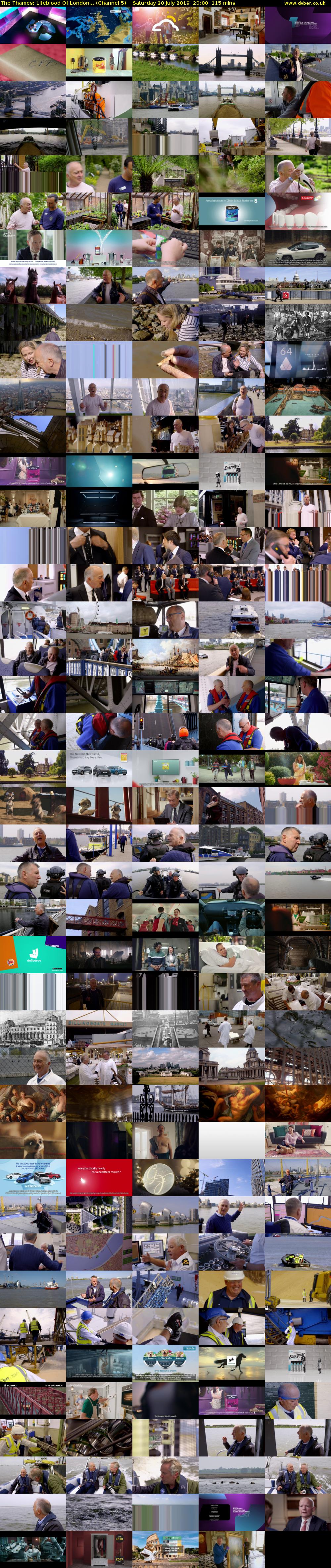 The Thames: Lifeblood Of London... (Channel 5) Saturday 20 July 2019 20:00 - 21:55