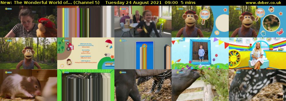 The Wonderful World of... (Channel 5) Tuesday 24 August 2021 09:00 - 09:05