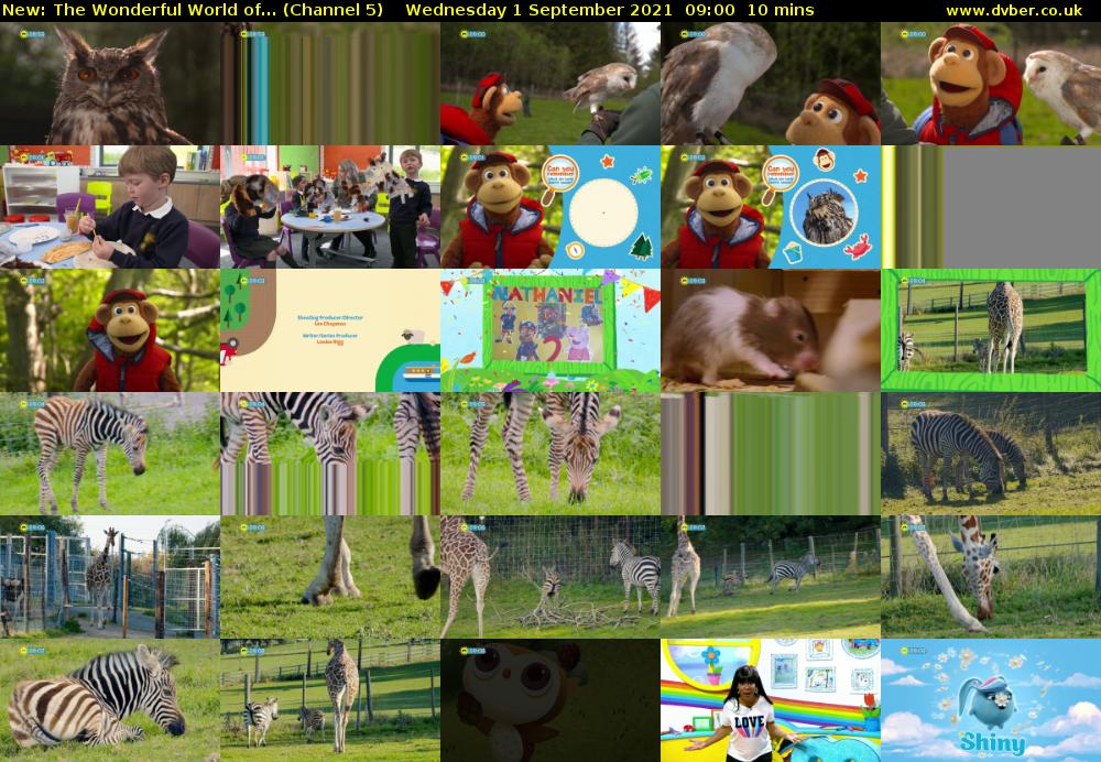 The Wonderful World of... (Channel 5) Wednesday 1 September 2021 09:00 - 09:10