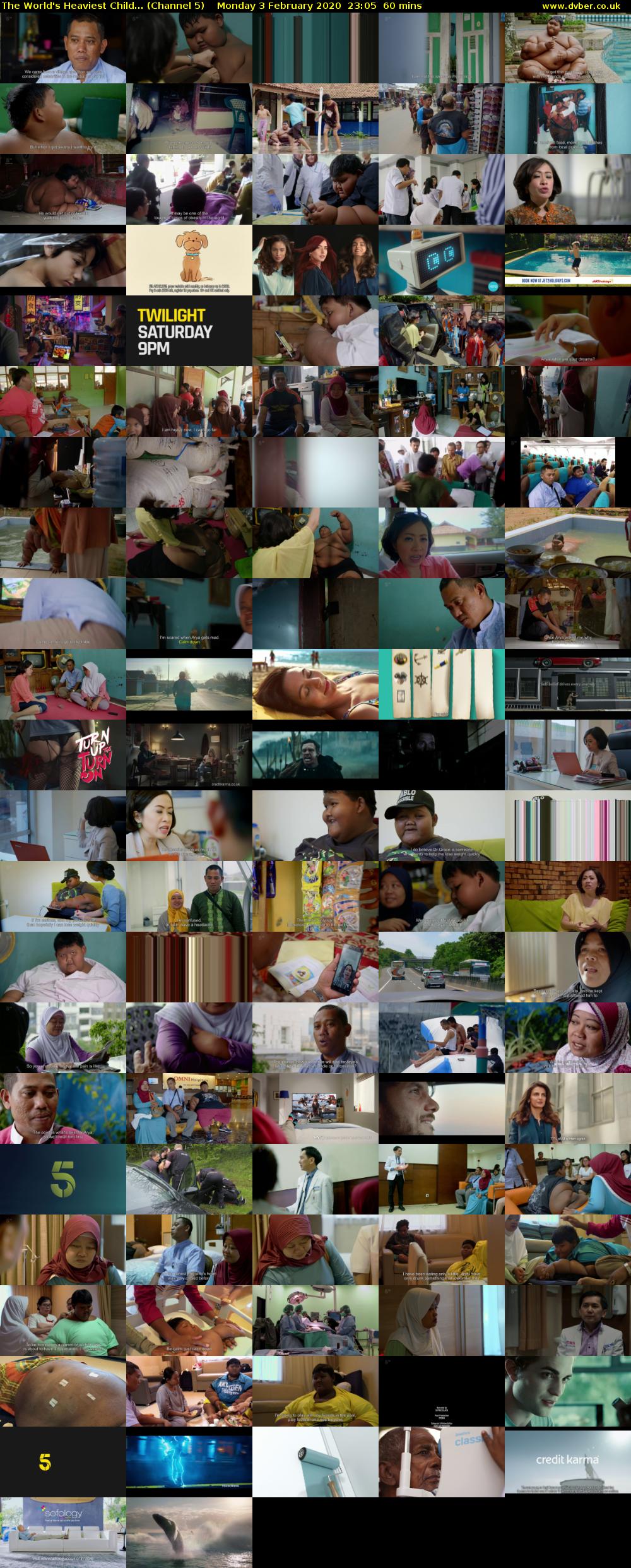 The World's Heaviest Child... (Channel 5) Monday 3 February 2020 23:05 - 00:05