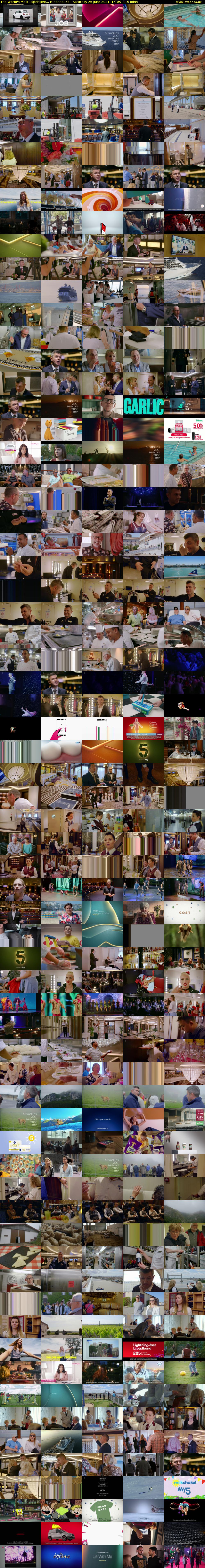 The World's Most Expensive... (Channel 5) Saturday 26 June 2021 15:05 - 17:00