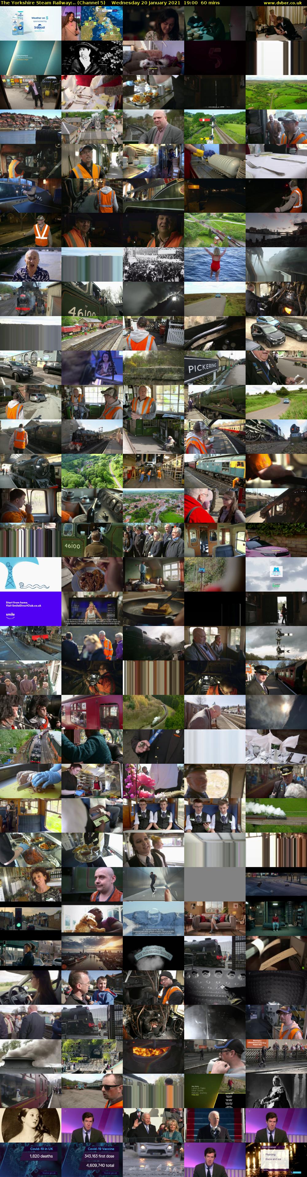 The Yorkshire Steam Railway:.. (Channel 5) Wednesday 20 January 2021 19:00 - 20:00