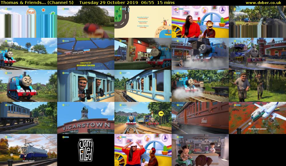 Thomas & Friends... (Channel 5) Tuesday 29 October 2019 06:55 - 07:10