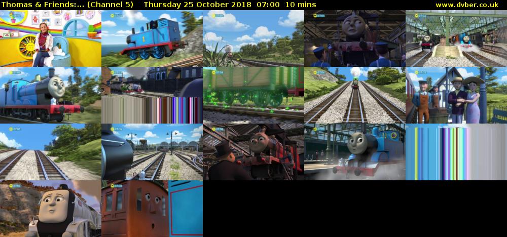 Thomas & Friends:... (Channel 5) Thursday 25 October 2018 07:00 - 07:10