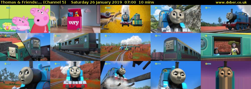 Thomas & Friends:... (Channel 5) Saturday 26 January 2019 07:00 - 07:10