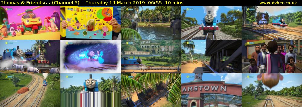 Thomas & Friends:... (Channel 5) Thursday 14 March 2019 06:55 - 07:05