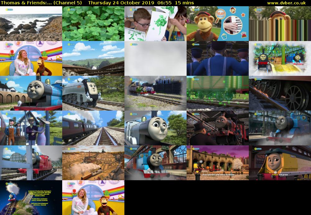 Thomas & Friends:... (Channel 5) Thursday 24 October 2019 06:55 - 07:10
