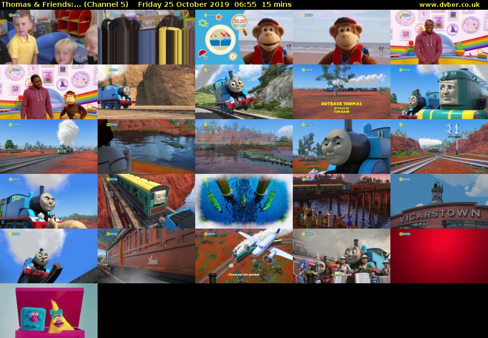 Thomas & Friends:... (Channel 5) Friday 25 October 2019 06:55 - 07:10