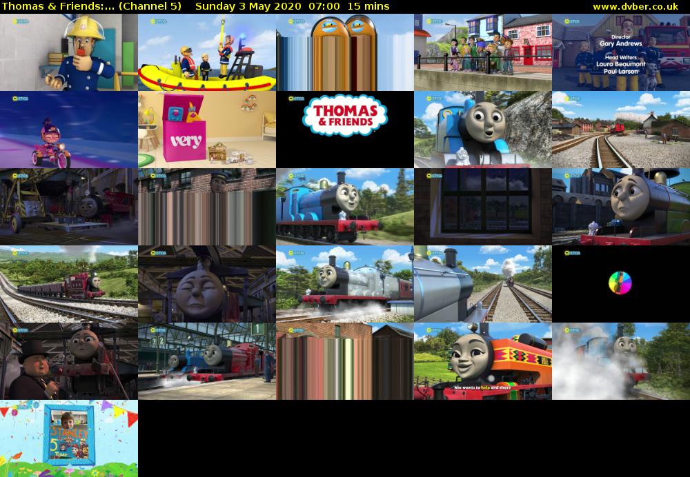 Thomas & Friends:... (Channel 5) Sunday 3 May 2020 07:00 - 07:15