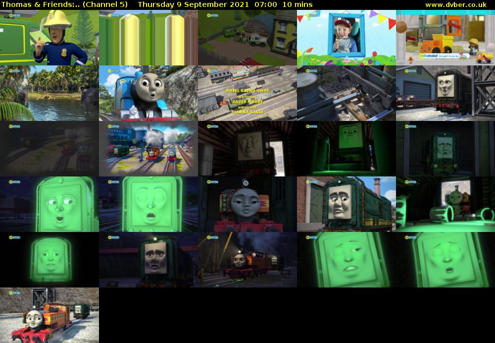 Thomas & Friends:.. (Channel 5) Thursday 9 September 2021 07:00 - 07:10