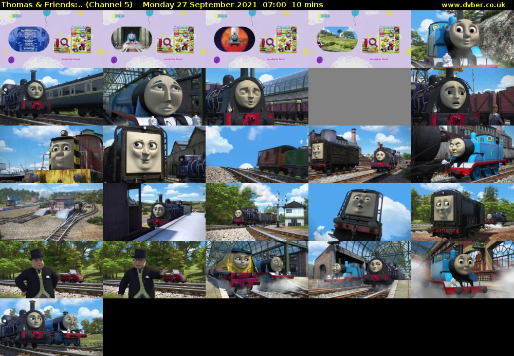 Thomas & Friends:.. (Channel 5) Monday 27 September 2021 07:00 - 07:10