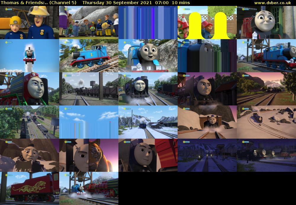 Thomas & Friends:.. (Channel 5) Thursday 30 September 2021 07:00 - 07:10