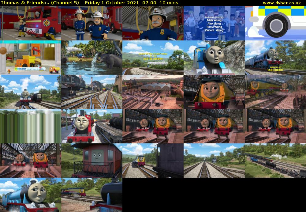 Thomas & Friends:.. (Channel 5) Friday 1 October 2021 07:00 - 07:10