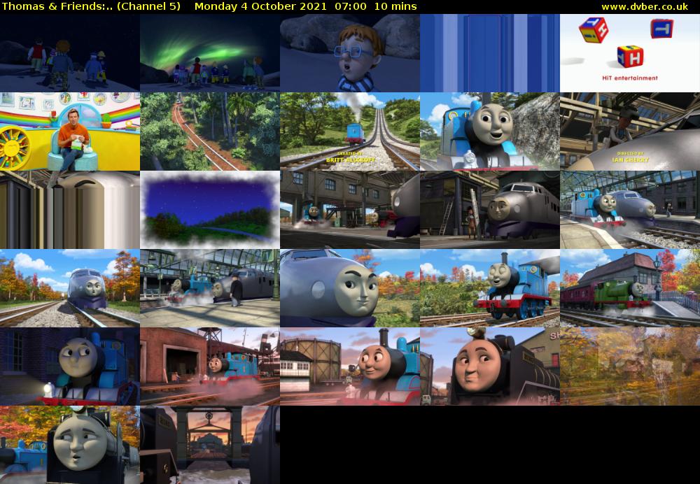 Thomas & Friends:.. (Channel 5) Monday 4 October 2021 07:00 - 07:10