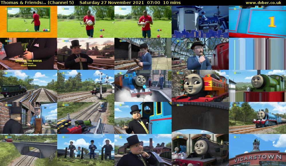 Thomas & Friends:.. (Channel 5) Saturday 27 November 2021 07:00 - 07:10