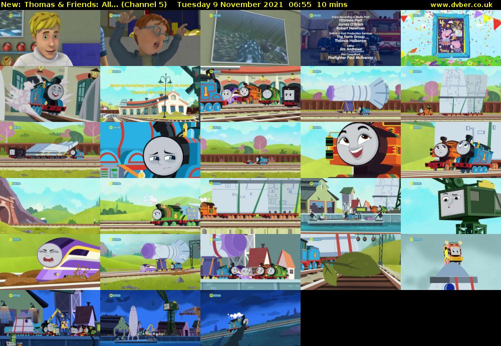 Thomas & Friends: All... (Channel 5) Tuesday 9 November 2021 06:55 - 07:05