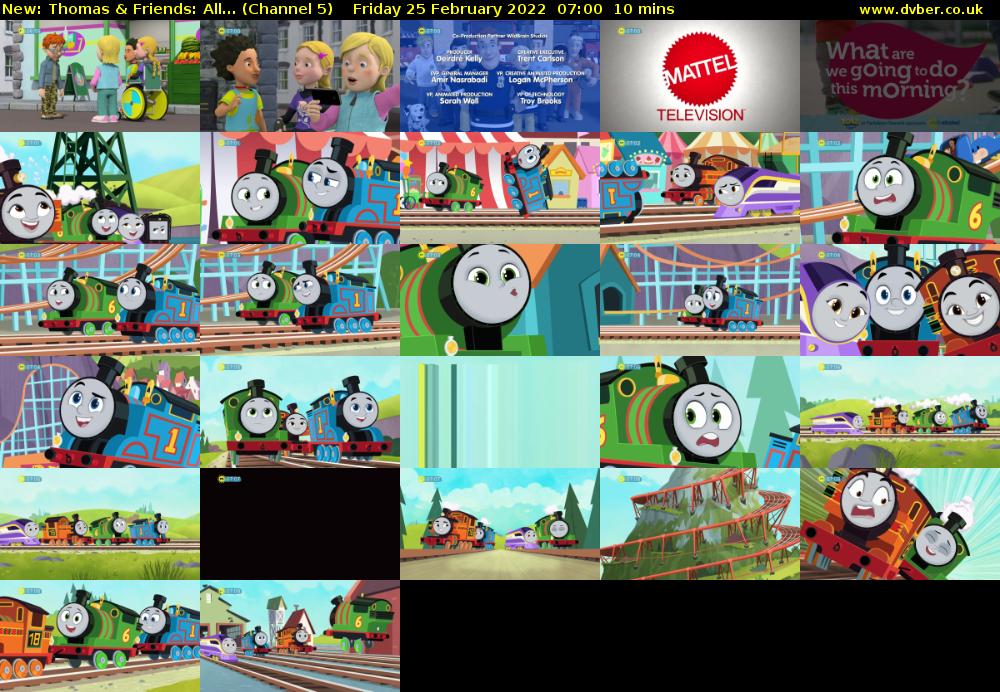 Thomas & Friends: All... (Channel 5) Friday 25 February 2022 07:00 - 07:10