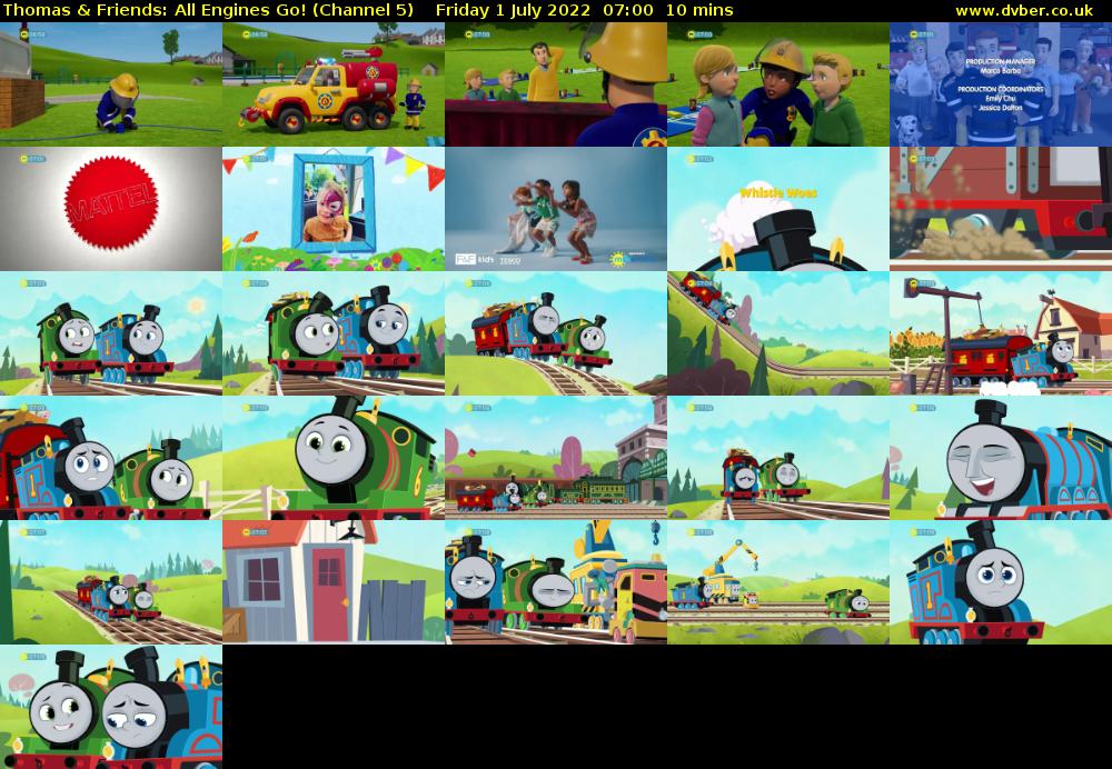 Thomas & Friends: All Engines Go! (Channel 5) Friday 1 July 2022 07:00 - 07:10