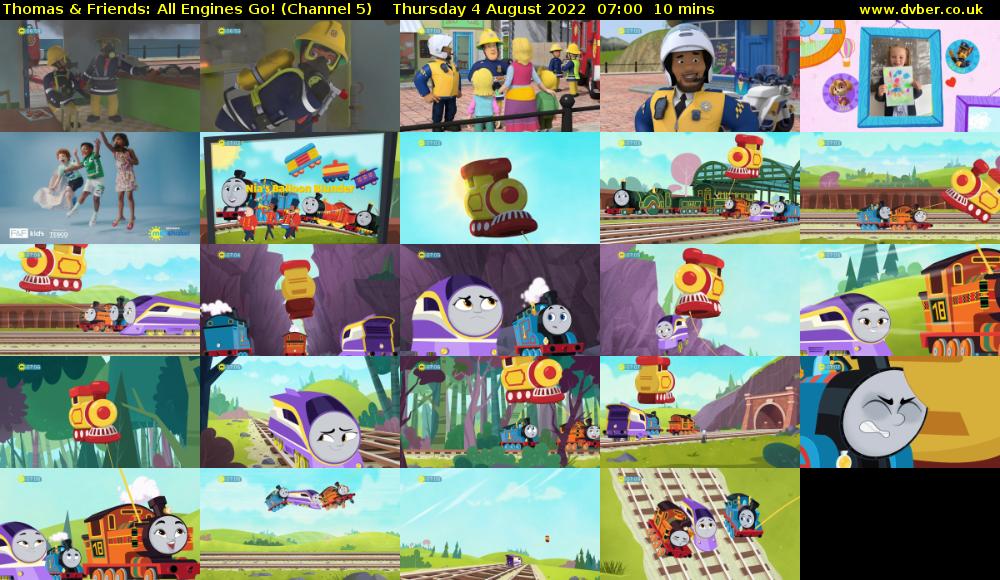 Thomas & Friends: All Engines Go! (Channel 5) Thursday 4 August 2022 07:00 - 07:10