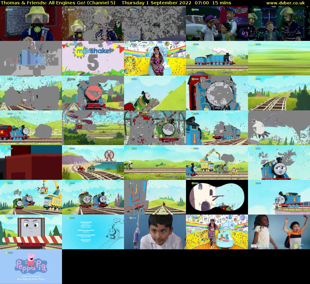 Thomas & Friends: All Engines Go! (Channel 5) Thursday 1 September 2022 07:00 - 07:15