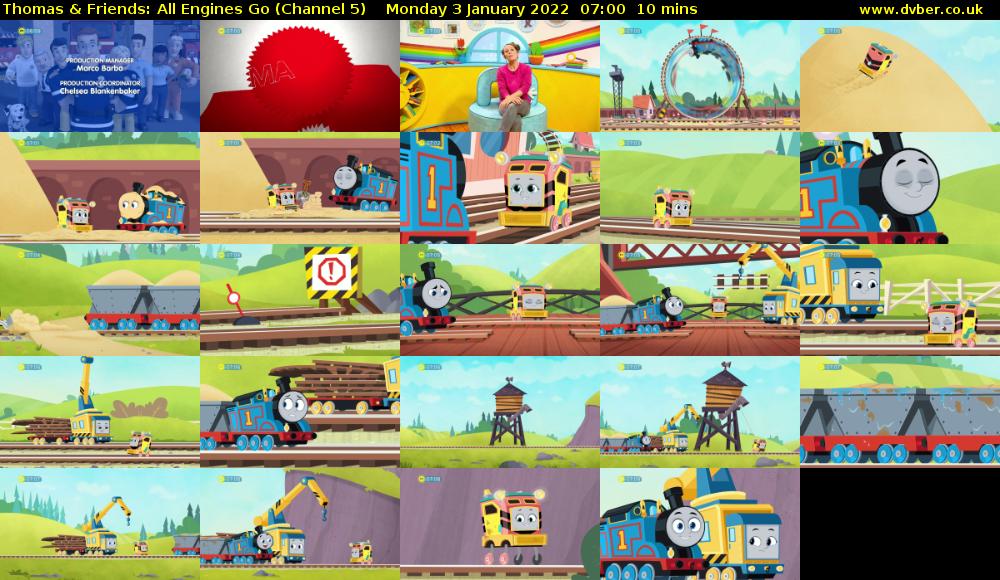 Thomas & Friends: All Engines Go (Channel 5) Monday 3 January 2022 07:00 - 07:10