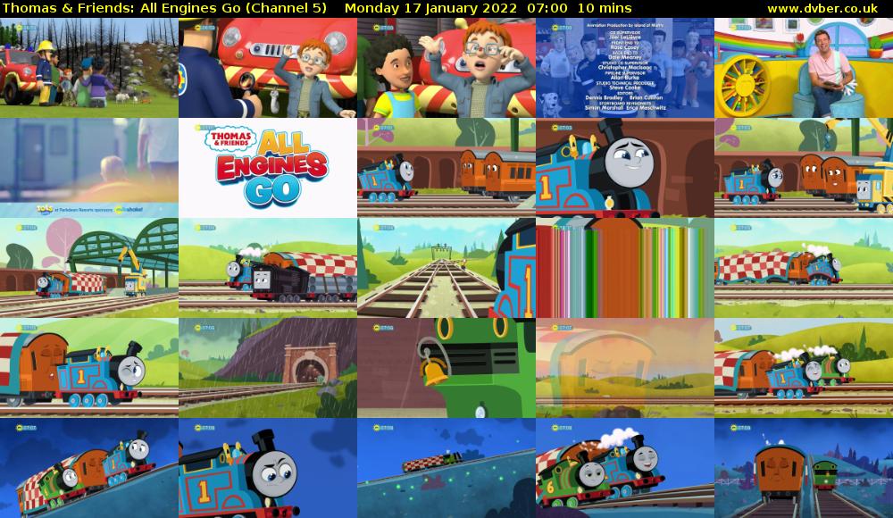 Thomas & Friends: All Engines Go (Channel 5) Monday 17 January 2022 07:00 - 07:10