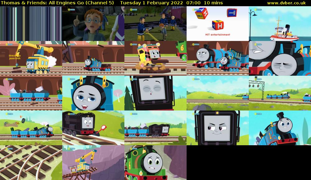 Thomas & Friends: All Engines Go (Channel 5) Tuesday 1 February 2022 07:00 - 07:10