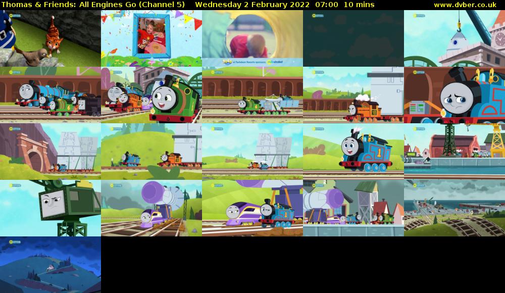 Thomas & Friends: All Engines Go (Channel 5) Wednesday 2 February 2022 07:00 - 07:10