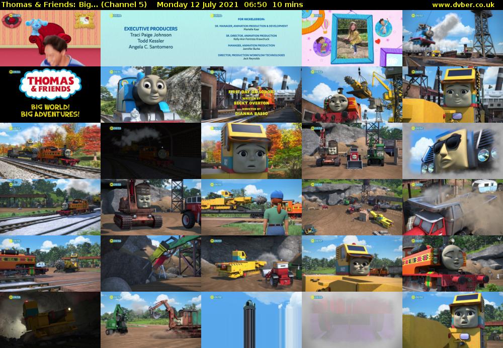 Thomas & Friends: Big... (Channel 5) Monday 12 July 2021 06:50 - 07:00
