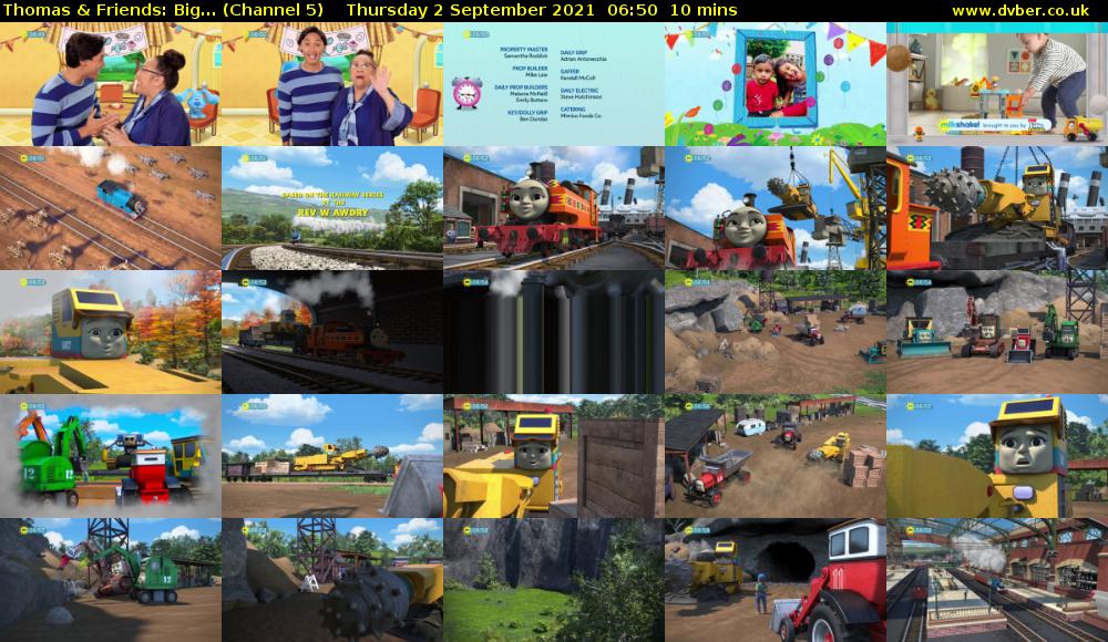 Thomas & Friends: Big... (Channel 5) Thursday 2 September 2021 06:50 - 07:00