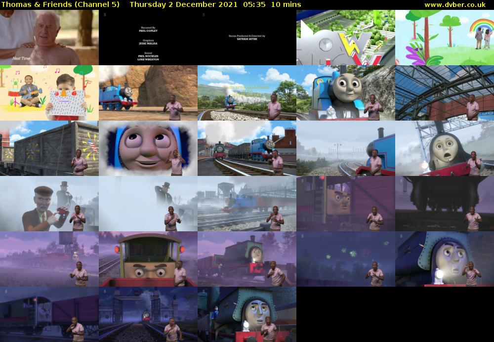 Thomas & Friends (Channel 5) Thursday 2 December 2021 05:35 - 05:45