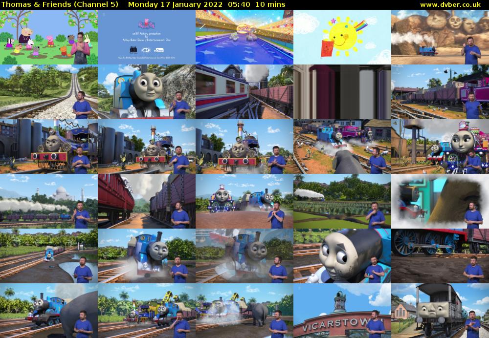 Thomas & Friends (Channel 5) Monday 17 January 2022 05:40 - 05:50