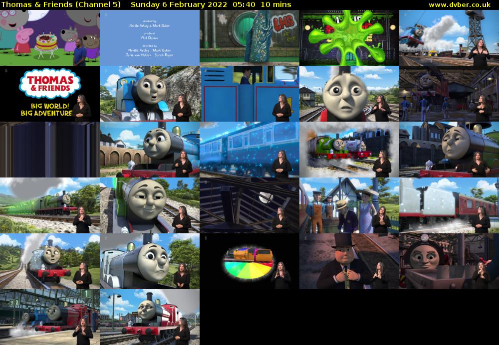 Thomas & Friends (Channel 5) Sunday 6 February 2022 05:40 - 05:50