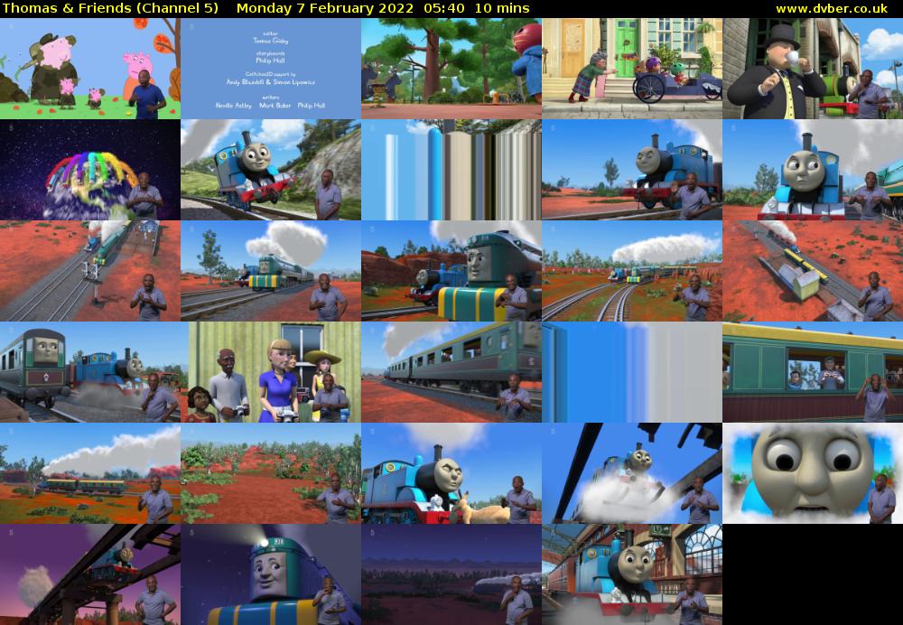 Thomas & Friends (Channel 5) Monday 7 February 2022 05:40 - 05:50