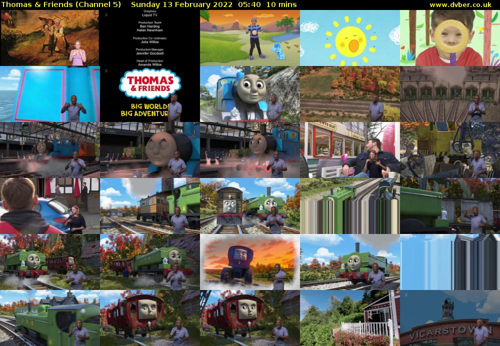 Thomas & Friends (Channel 5) Sunday 13 February 2022 05:40 - 05:50