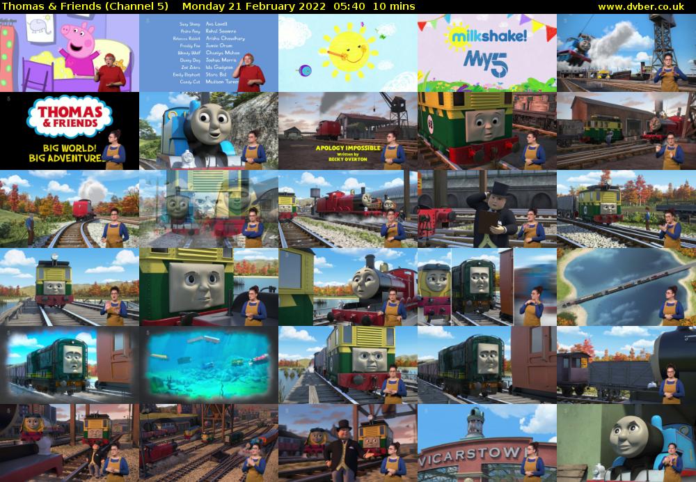 Thomas & Friends (Channel 5) Monday 21 February 2022 05:40 - 05:50