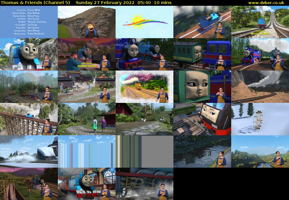 Thomas & Friends (Channel 5) Sunday 27 February 2022 05:40 - 05:50