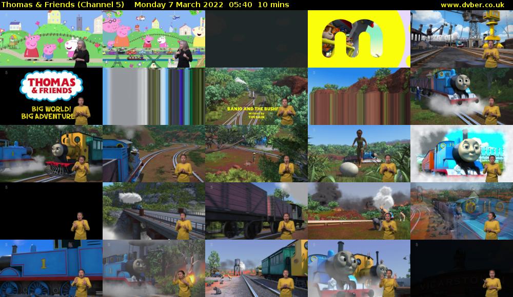 Thomas & Friends (Channel 5) Monday 7 March 2022 05:40 - 05:50